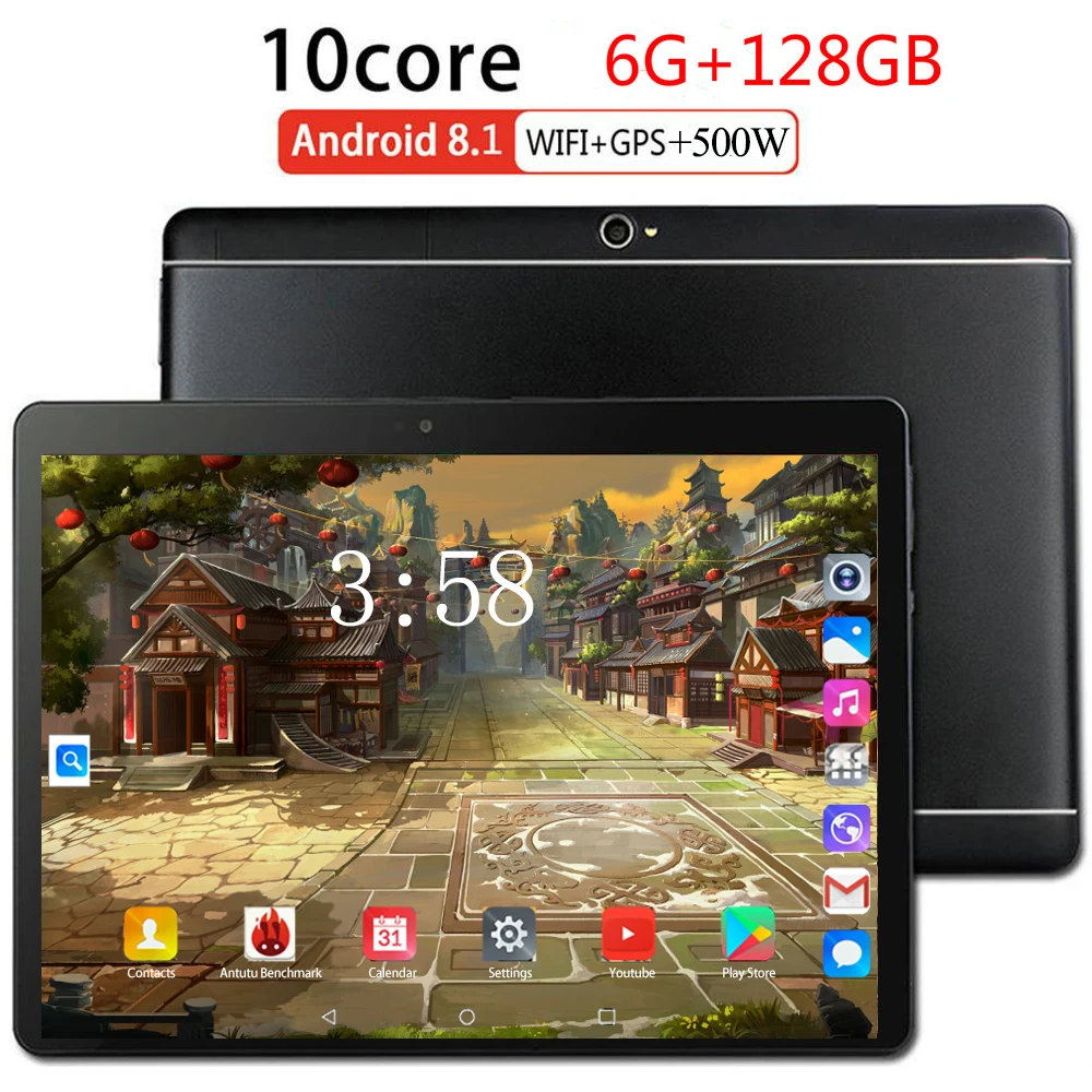 12 Гб ПЗУ 10 дюймов планшетный ПК 6 RAM Dual SIM разблокированный 4G LTE 3G WiFi Usb Bluetooth Android 8 0