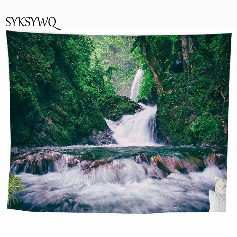 Долина реки гобелен природа пейзаж макраме Настенный Ковер Прямая доставка