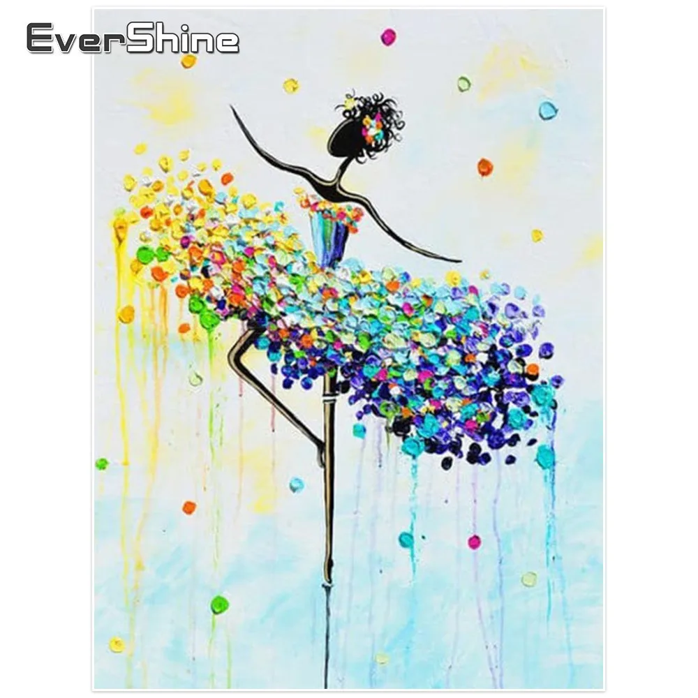 Evershine New Diamond Painting Full Square Girl Pictures Of Rhinestones Mosaic Embroidery Cartoon Wall Decor | Дом и сад
