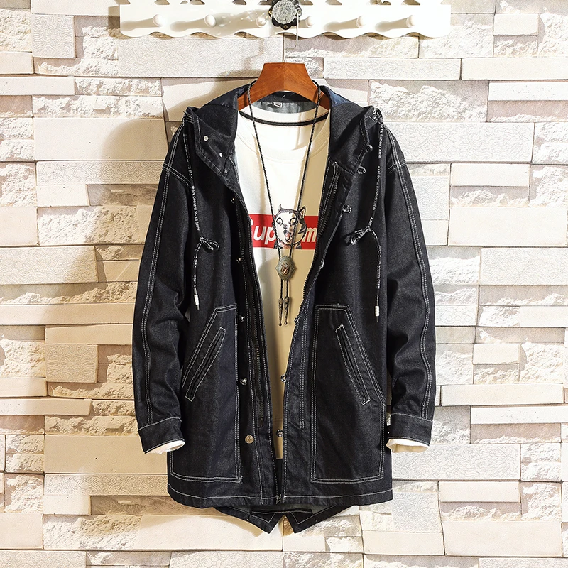 

Новая зимняя куртка, пальто, свободная модная трендовая джинсовая мужская одежда