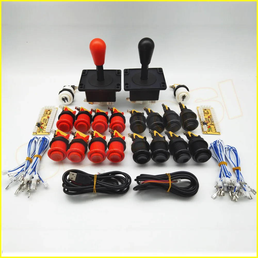 Kit 2 Happ джойстик набор "сделай сам" для ПК нулевой задержкой USB энкодера 8 способ палка кнопки аркадная игра Управление плата для замены комплекта - Цвет: Kit 2