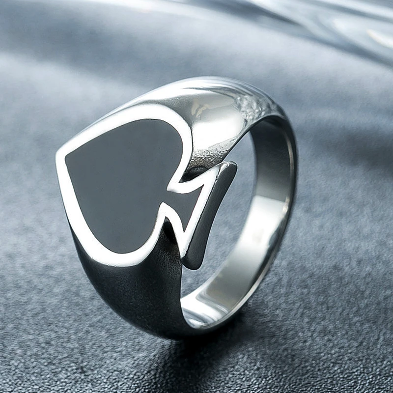 Высококачественное черное кольцо с лопатой Крутое мужское и женское байкерское