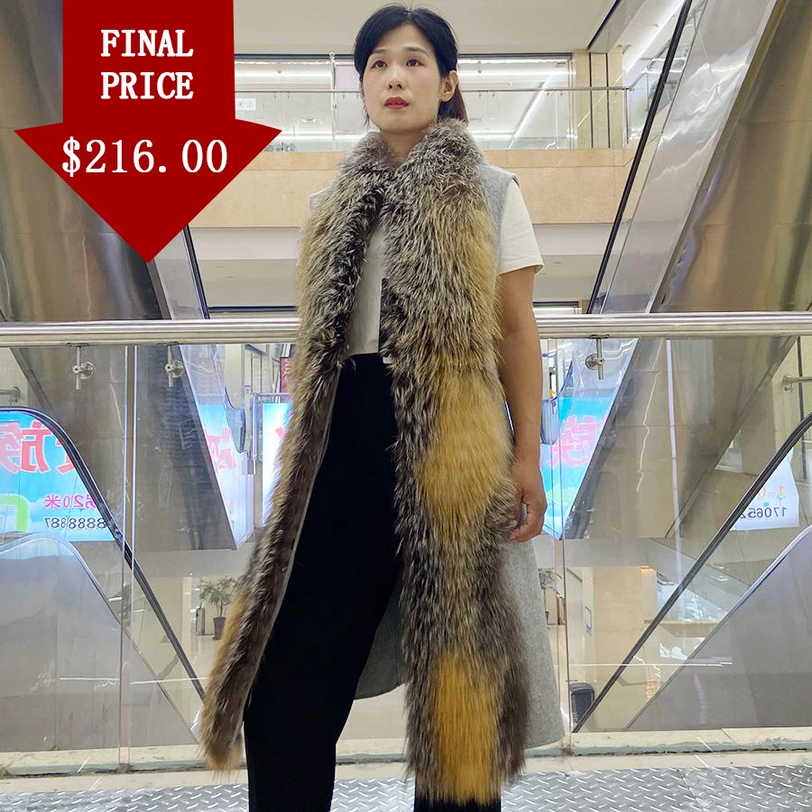 

Женский зимний жилет из смеси шерсти и меха чернобурки