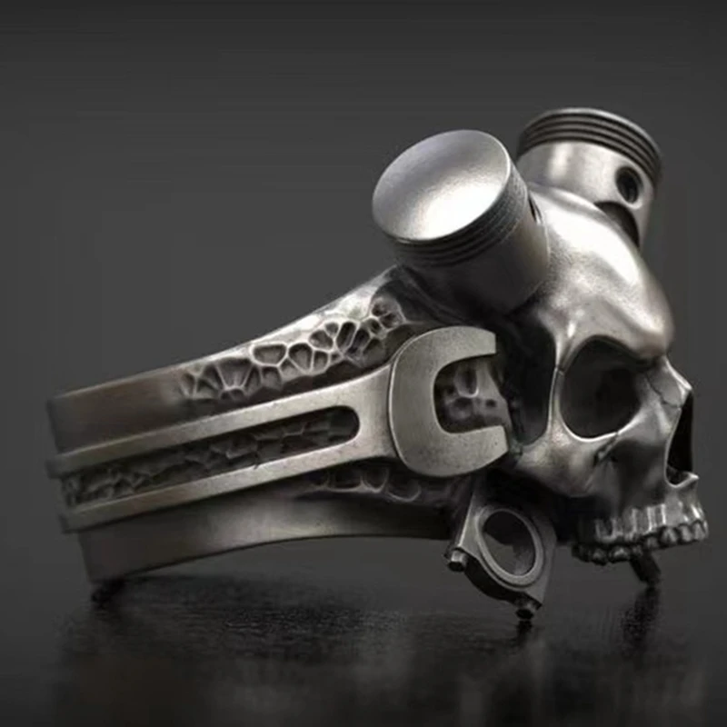 Винтажные мужские кольца в стиле хип-хоп из сплава с призрачным черепом