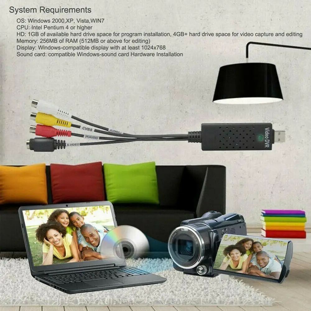 USB Easycap 2 0 простое устройство захвата видео ТВ DVD VHS DVR поддержка карты Win10
