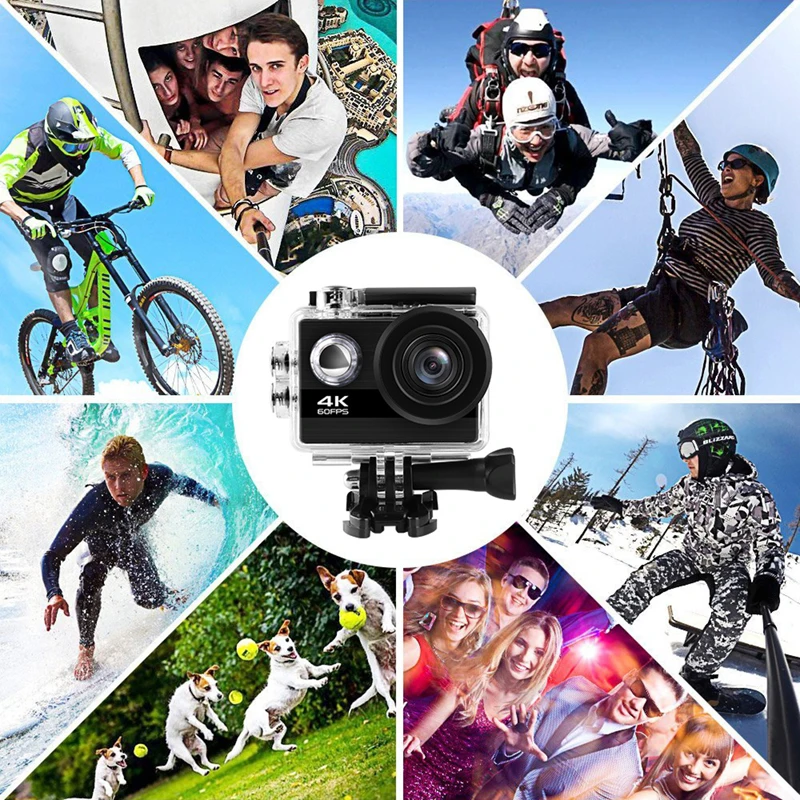 Экшн-камера Go pro Ultra 4 K/60FPS камера WiFi Спортивная экшн-видеокамера s 170D Подводная Водонепроницаемая камера 2,4 пульт дистанционного управления