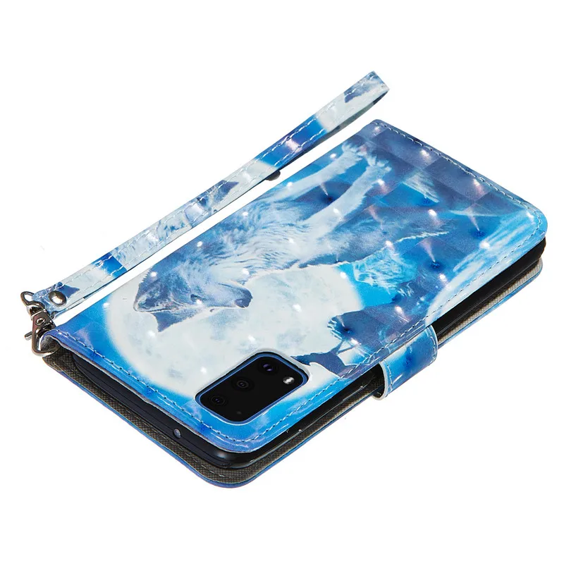 For Samsung S20 Case 3D Painted Flip TPU And PU Leather Wallet Plus Ultra Card Slot Stand Cover | Мобильные телефоны и