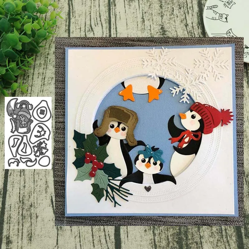Металлические штампы для вырезания форма Пингвин украшение скрапбукинга бумаги