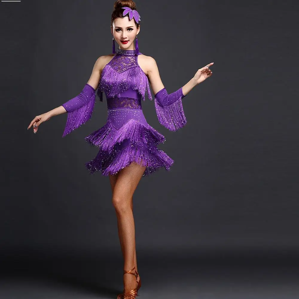 Новое платье для латинских танцев 2020 женщин/девушек Новая Сексуальная бахрома