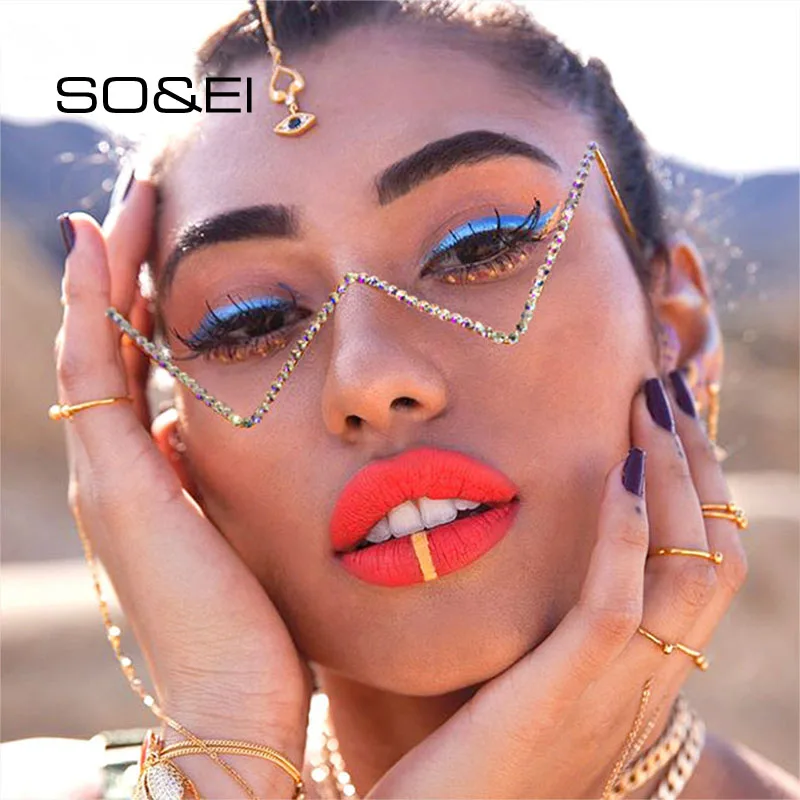 Женские винтажные очки со стразами SO & EI с металлической оправой без линз|Мужские