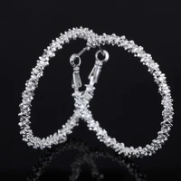 new foreign trade fashion circle earrings womens exaggerated western style cooperized silver circular earrings wholesale