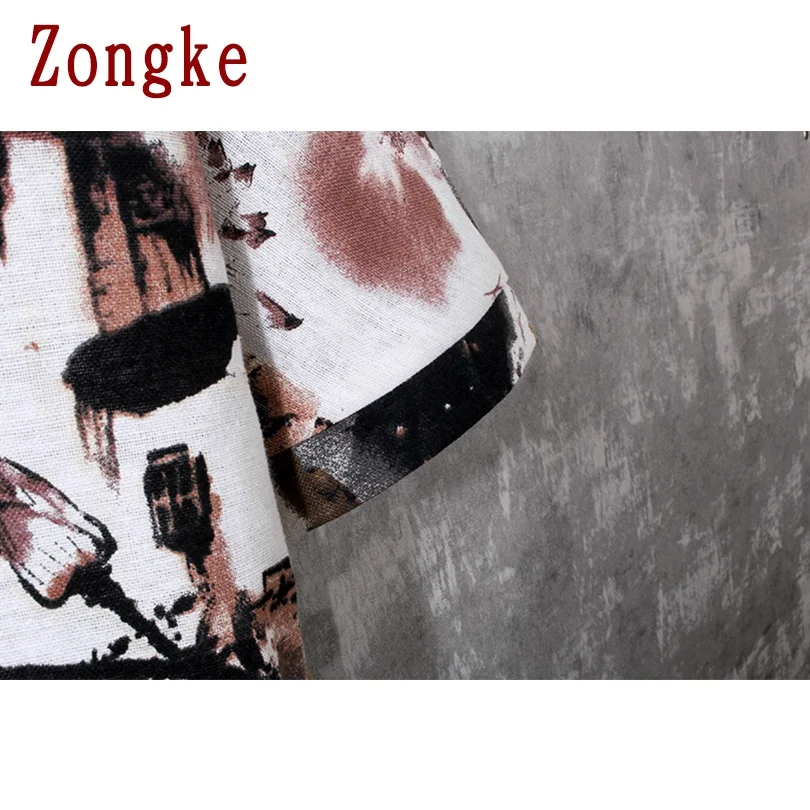 

Zongke Floral Half Sleeve Vintage T Shirt For Men Clothing T-Shirt Men Harajuku T Shirts For Men Japanese Streetwear 5XL 2021