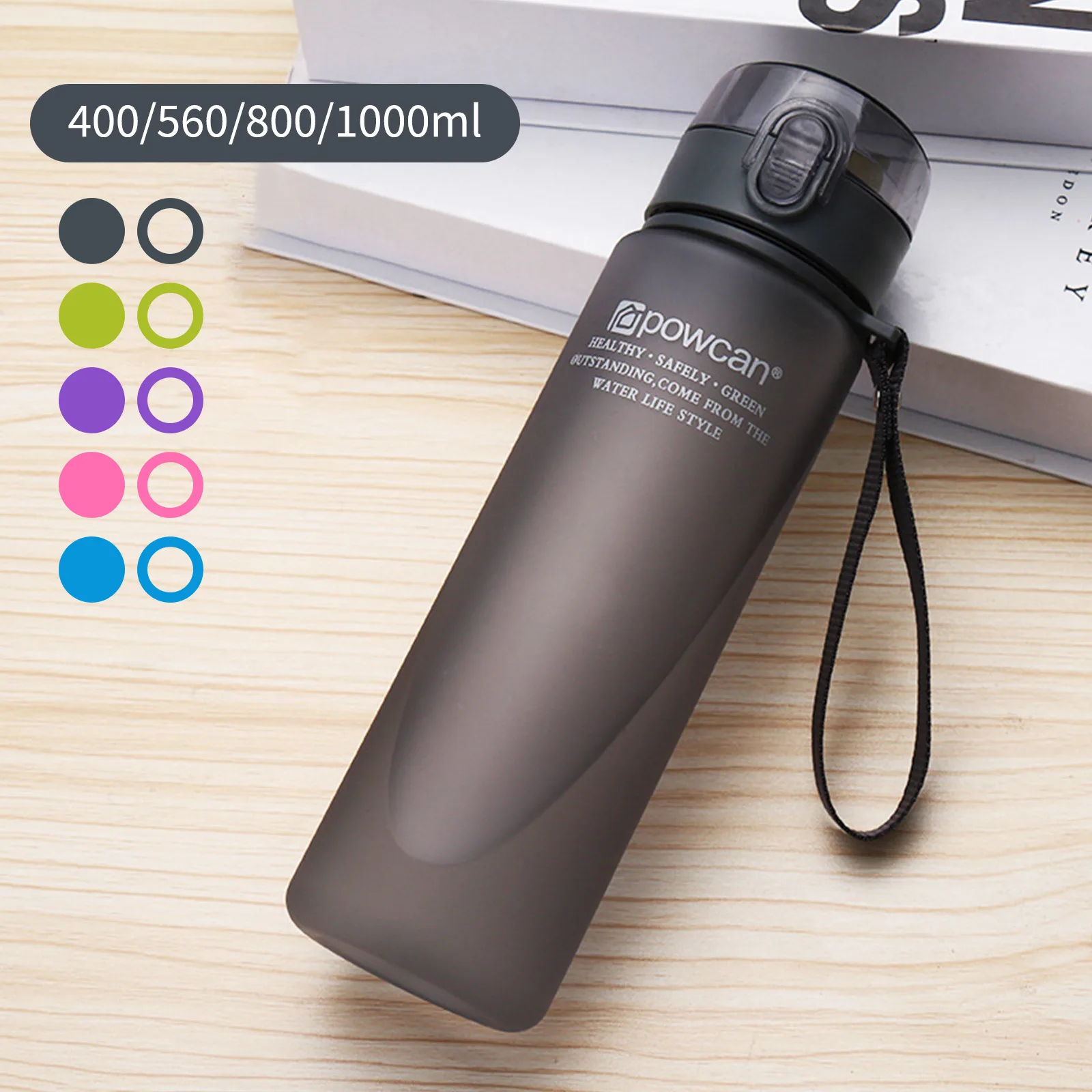 

Water Bottle 800ML 560ML 400ML Plastic Drinkware Outdoor Sport School Leak Proof Seal Portable Direct Drinking Water Bottles