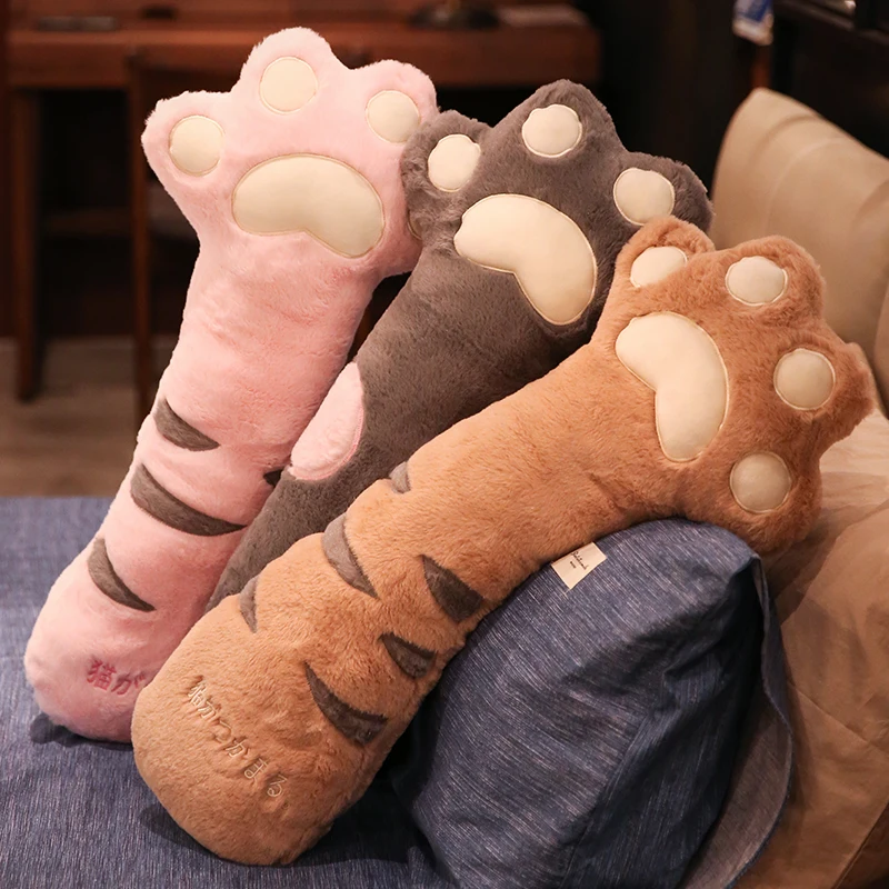 

Cute Cat paw Long Bed Cushion Sleeping Pillow Cartoon Removable and Washable