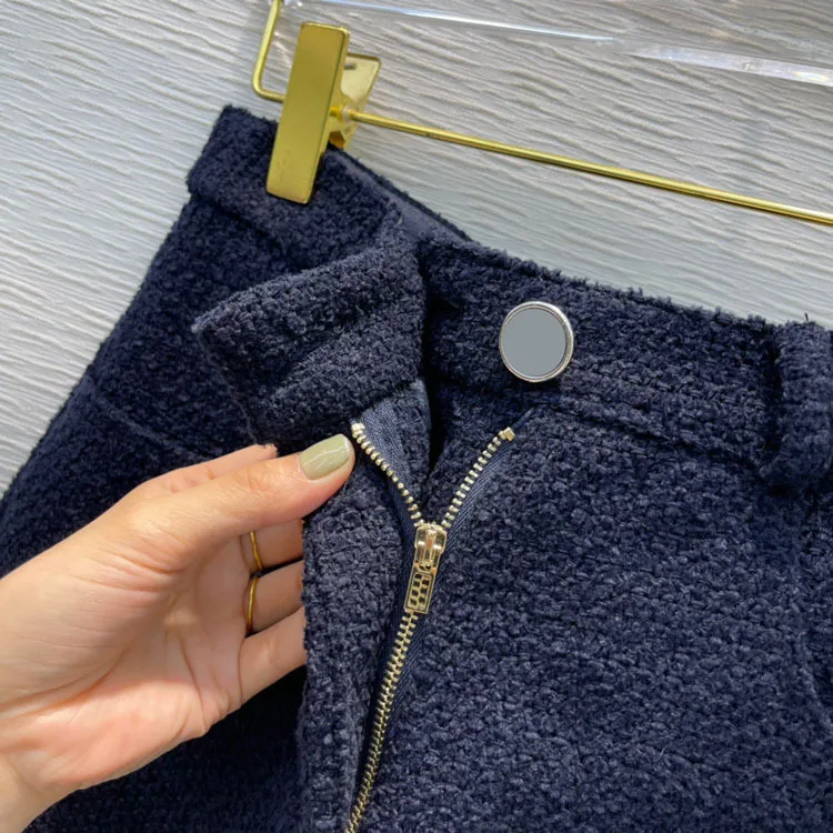 Fashion Tweed Shorts for Women Summer 2020 High-end Brand New High Waist Straight Shorts Top Quality Blended Knitted Shorts Lady