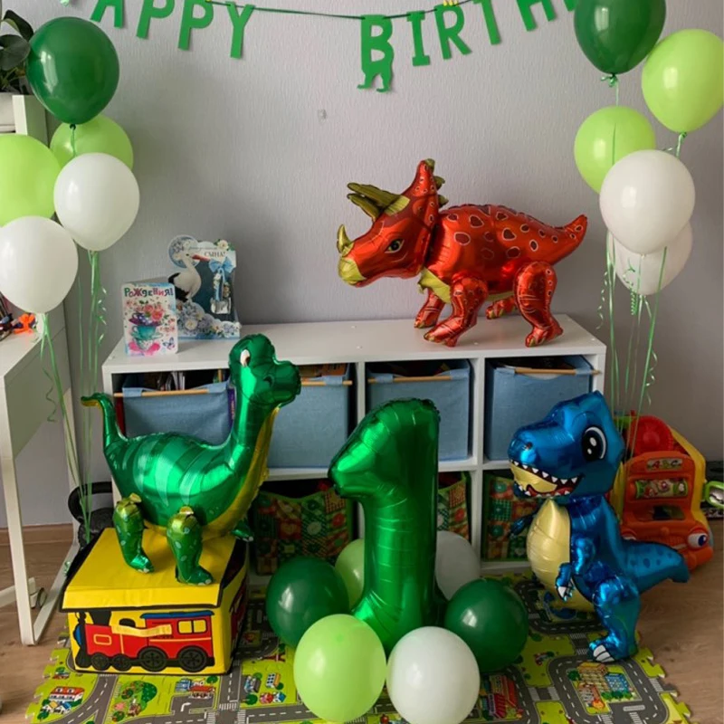 

Dino Standing Dinosaur Foil Balloons 3rd Birthday Decoration Dinosaur Party Baloons Banner Jungle Animal Party Supplies Globos