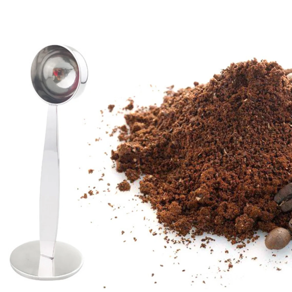 

2 in 1 coffee spoon Stainless steel powder press 10g standard spoon Dual-purpose coffee bean spoon Coffee maker accessories