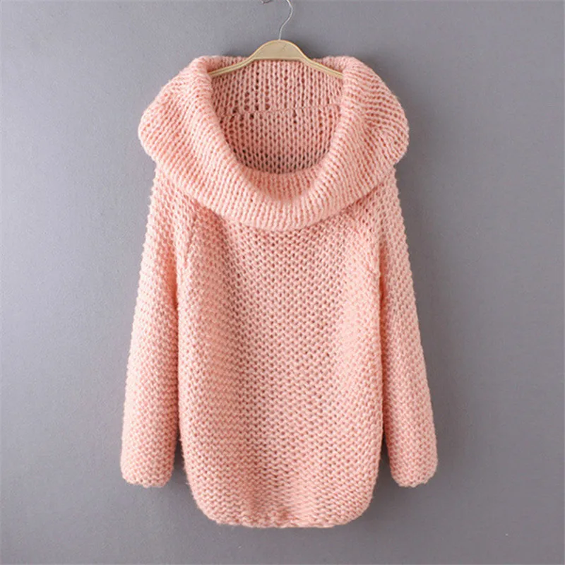 

2020 European and sk American ladies casual one-line collar off-shoulder loose knit sweater 1457