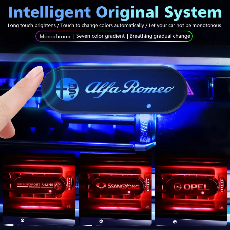 

1pcs Car Conditioning Vent Outlet LED Fragrance Light For FIAT Panda Bravo Punto Linea Croma 500c 595 Ducato Aegea Palio Goods