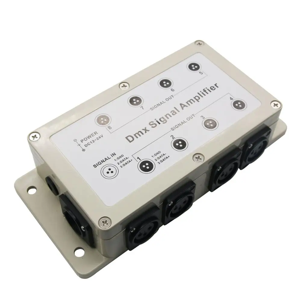 TZT 8-канальный усилитель сигнала DMX 1000V DMX512 Контроллер светильник сцены для
