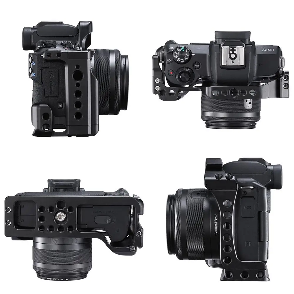 C-M50 UURig профессиональная DSLR камера клетка для Canon M50 M5 Arca быстросъемная клетка для EOS M50 Горячий башмак Arri отверстие 1/" 3/8" r60