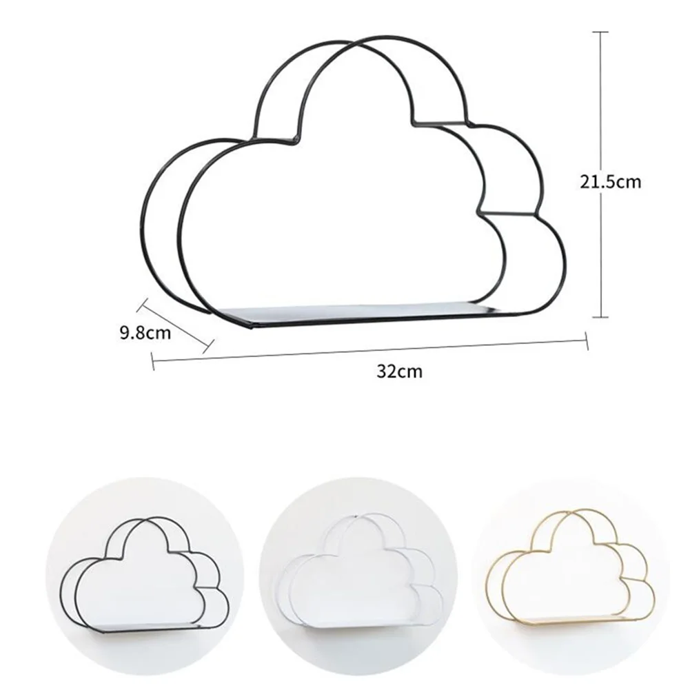 

Cloud Shape Iron Wall Shelf Decorative Iron Frame Multi-functional Storage Rack
