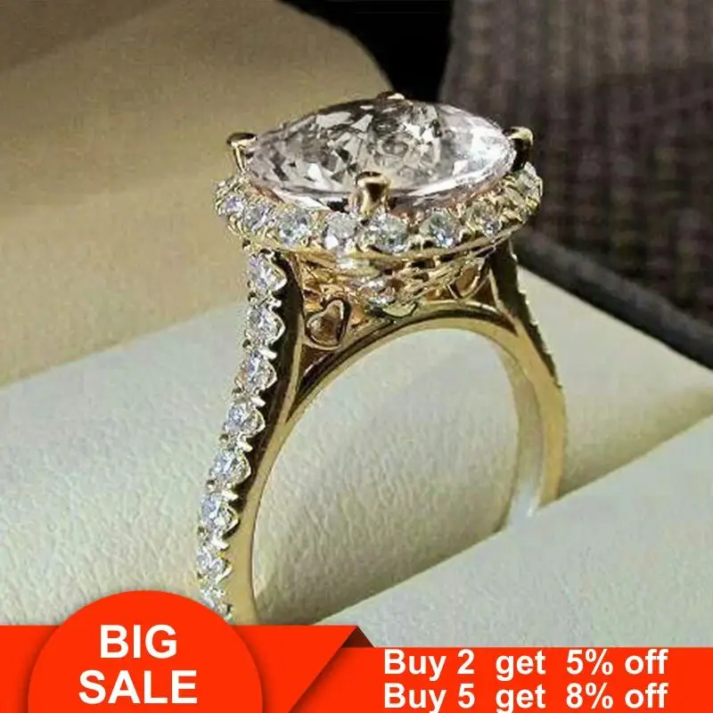 Кольцо женское из серебра 925 пробы с фианитом 3ct AAAAA | Украшения и аксессуары