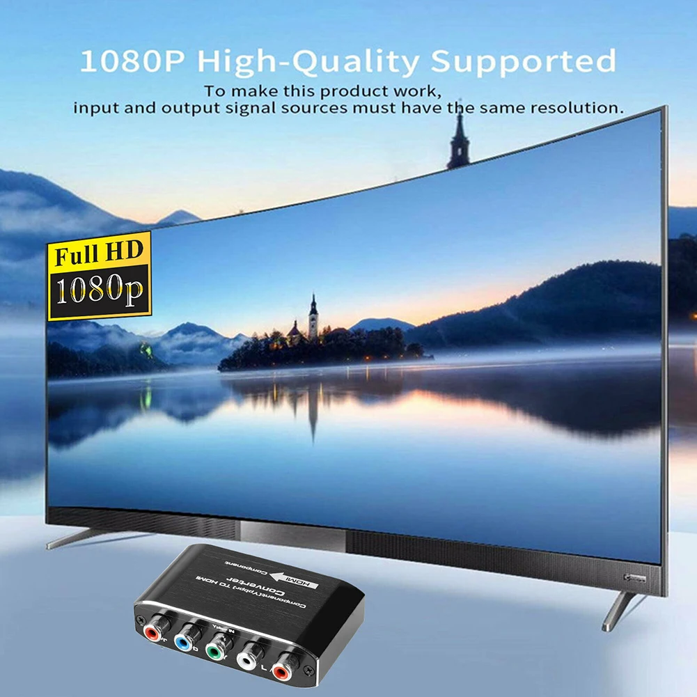5 RCA компонентный к HDMI совместимый HDTV Аудио Видео выход конвертер волоконно