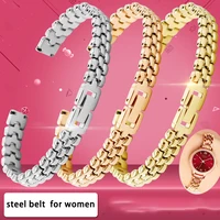 the small steel watchband for s warovski female star water drill c k t isuo stainless steel watch chain 6 8 10 12 14mm womens
