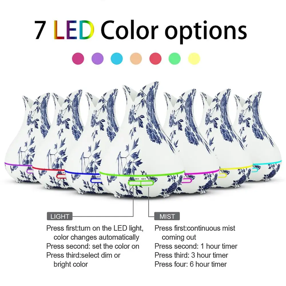 Китайский керамический увлажнитель воздуха Mini 400 мл с аромадиффузором под