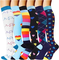 6 pairs compression socks for men and women 20 30 mmhg nursing athletic travel flight socks shin splints knee high