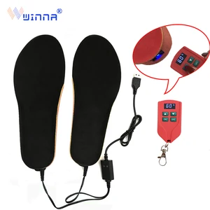 Стельки с подогревом для мужчин и женщин, теплые, с дистанционным управлением, на батарейках, лыжные, европейские размеры 35-46, #2000 мАч