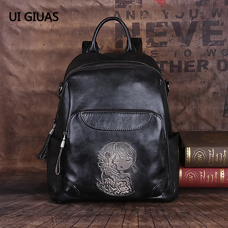 

Free Shipping Retro Style Handmade Large Capacity Women Backpack School Bag Travel Bag Female Shoulder Bags Ladies Bags