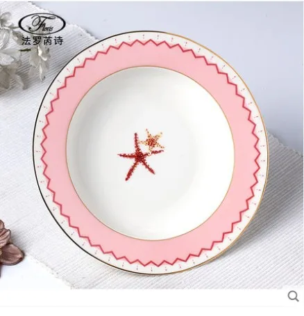 

Simple Original Marine Animal Ceramic Tableware Home Breakfast Plate Dishes Western Cuisine Plate Creative Fruit Salad Plate