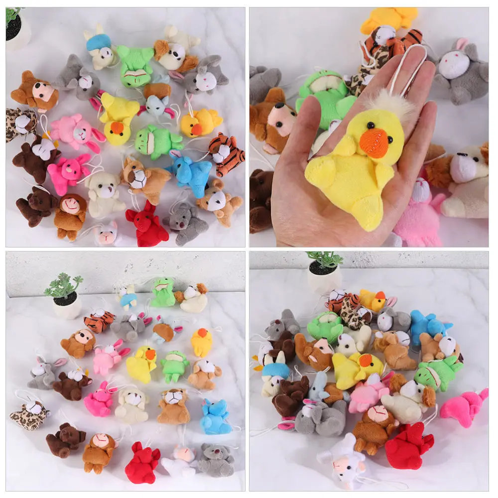 

12pcs Mini Plush Dolls Fashion Practical Cartoon Hanging Pendants Model Dolls Plush Toys for In-car Purse