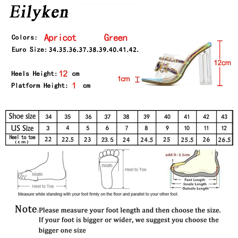 Eilyken/яркие шлепанцы с кристаллами стразы обувь на высоком каблуке открытым