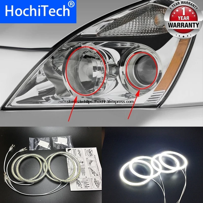 HochiTech для Kia Carnival Sedona 2006 10 ультра яркий SMD белый светодиодный ангельские глазки 2600LM