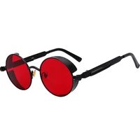 Очки солнцезащитные круглые в стиле стимпанк для мужчин и женщин, Модные металлические брендовые дизайнерские винтажные солнечные очки, 2022