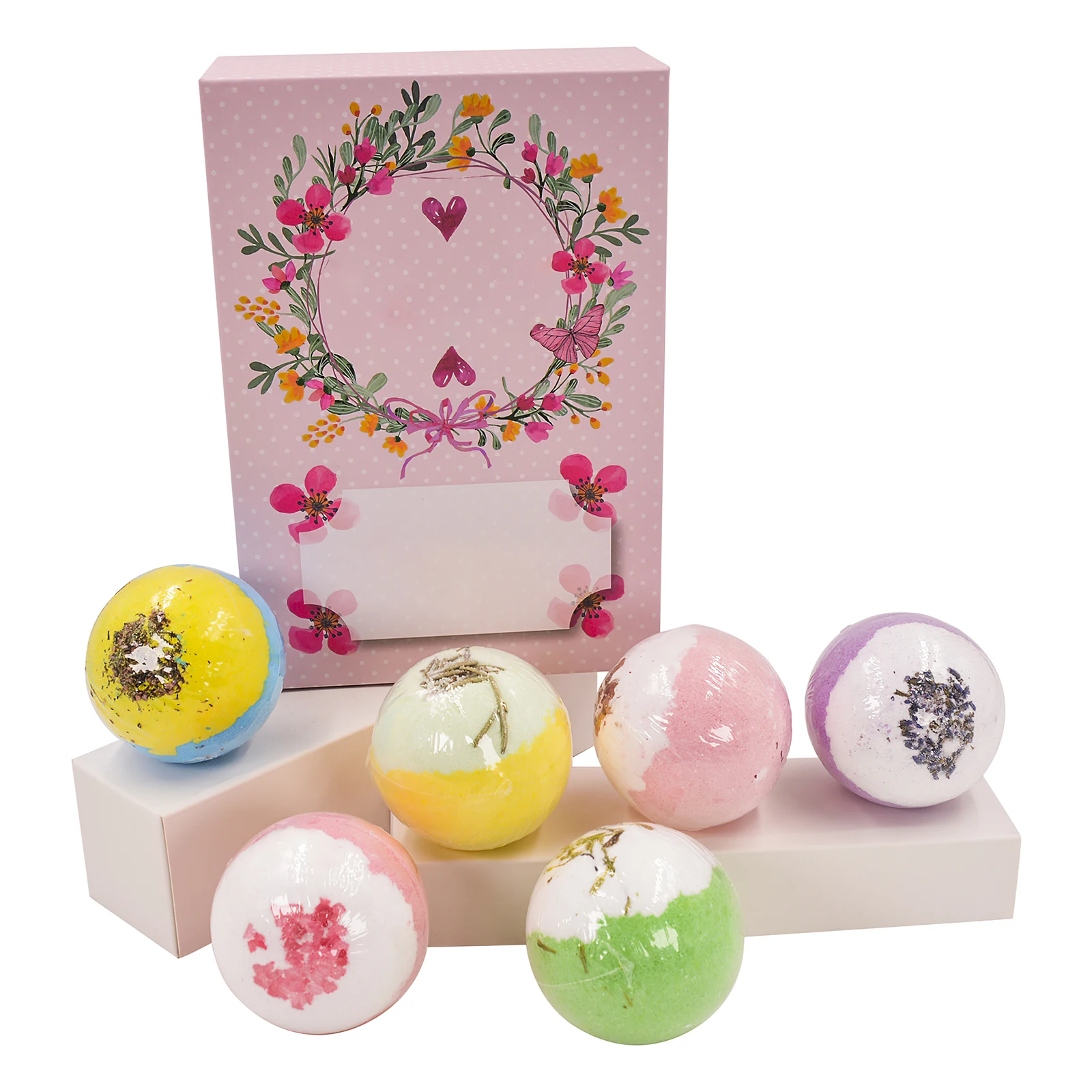 

6PCS Bath Ball Bombs Fragrant Bath Sea Salt Essential Oil Aromatherapy Type Deep Body Cleaner Stress Relief Bubble Bath Ball