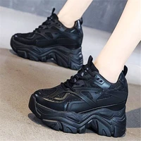 fashion sneaker women comfort cow leather platform wedge ankle boots punk goth high heel oxfords punk creeper shoes 34 39
