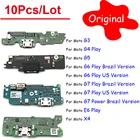 10 шт.Лот, для Motorola Moto G30 G3 G4 G5 G6 Play G8 X4 G7 Power USB Зарядное устройство Док-станция разъем гибкий кабель