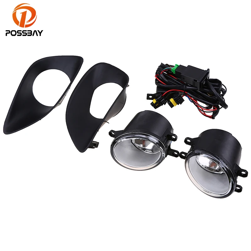 Передняя правая левая противотуманная фара POSSBAY + крышка решетки радиатора