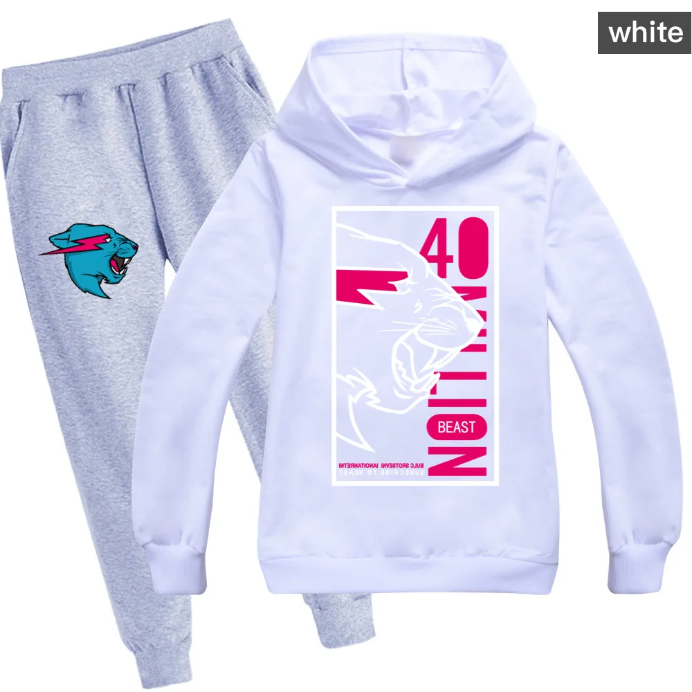 Cartoon Sweatshirt Fall Outdoor Sports Two-Piece Hoodies + Pants Boys And Girls Streetwear Kids Casual Pullover Teen Coat 3T-15T