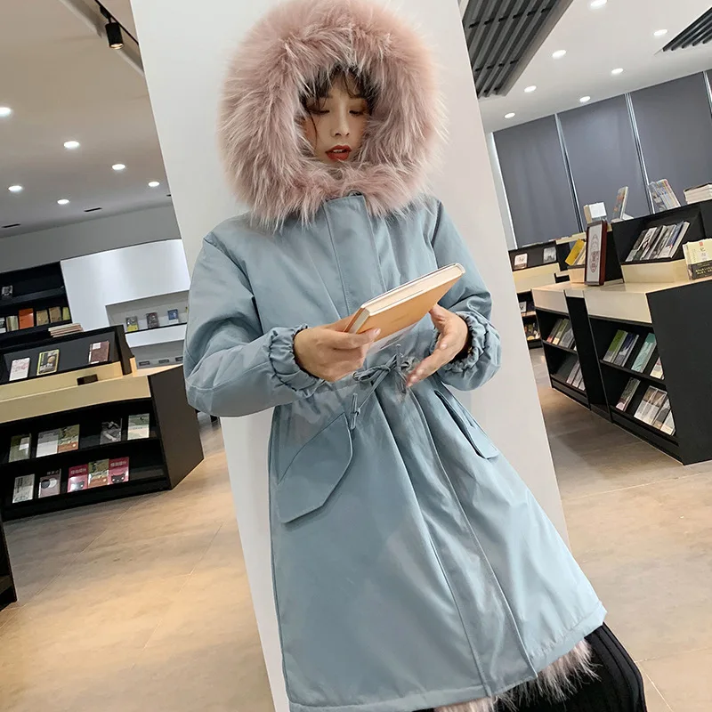 Bluepinkcollar Одежда для мамы и дочки; рождественское осенне-зимнее детское теплое пальто с искусственным мехом; Одежда для маленьких девочек; куртка для девочек-подростков - Цвет: Bluepinkcollar