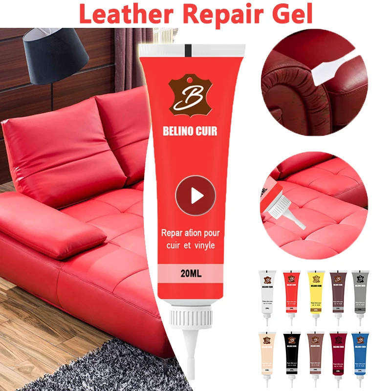 20ml Car Care Kit Liquid Leather Skin Refurbish Repair Tool Auto Seat Sofa Coats Holes Scratch Cracks Restoration Black For Car