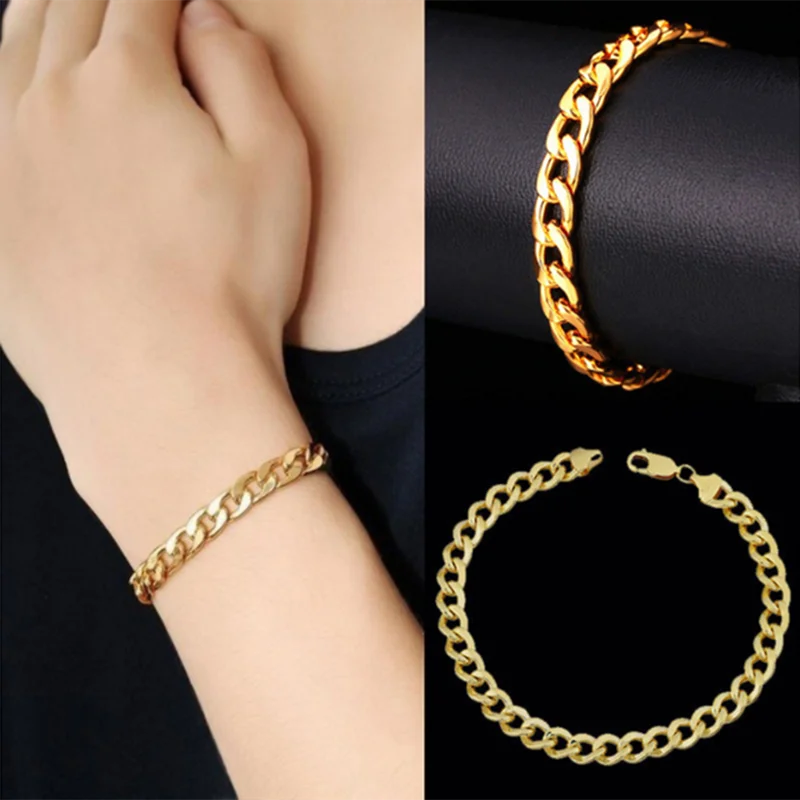 

New Fashion Men/Women NK Link Figaro Chain Hip Hop Gold Plated Bracelet Wholesale Jewelry