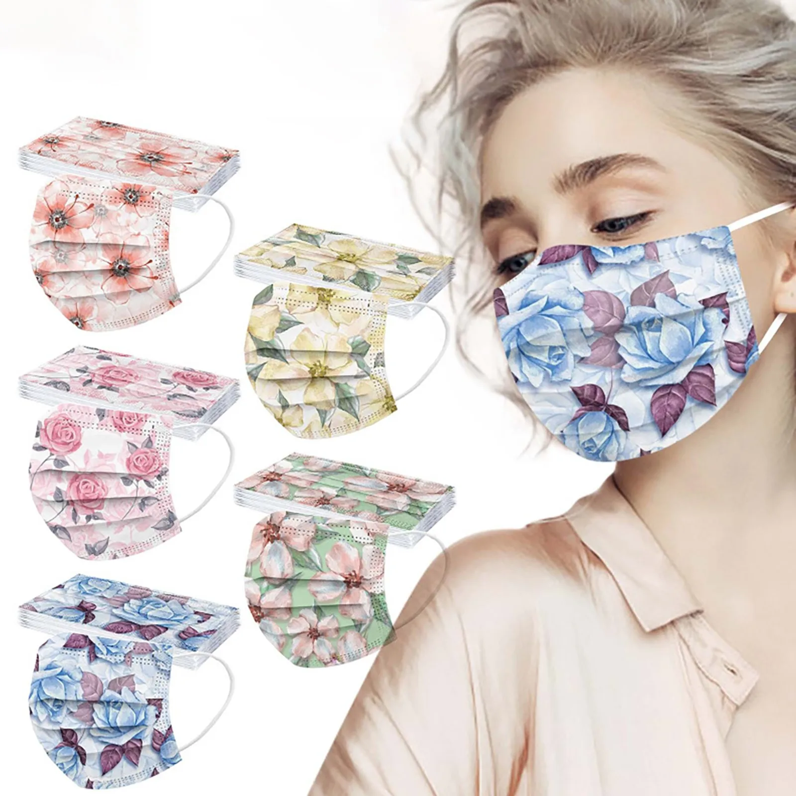 

Маска для косплея на Хэллоуин, 10 шт., Мультяшные маски для взрослых, 3-слойная ткань из мелтблауна, приятная для кожи маска для лица и рта, Ушна...