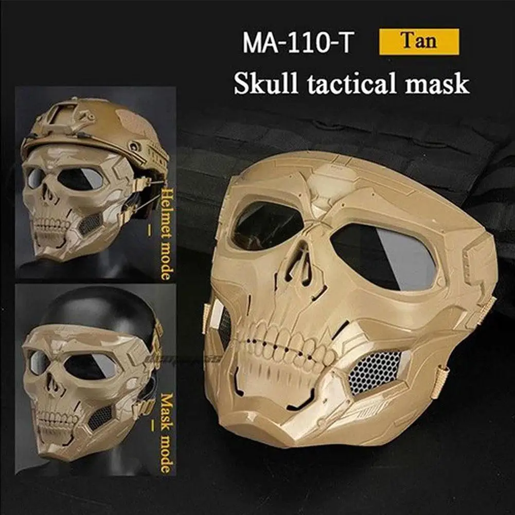 

Хэллоуин косплей Тактический Страйкбол Череп стрельба Охота военные походы Велоспорт с прозрачными линзами Половина лица F0l6