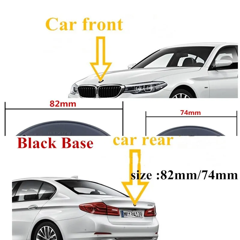 20 шт. черная основа синий/белый 82 мм передний капот задний багажник эмблема
