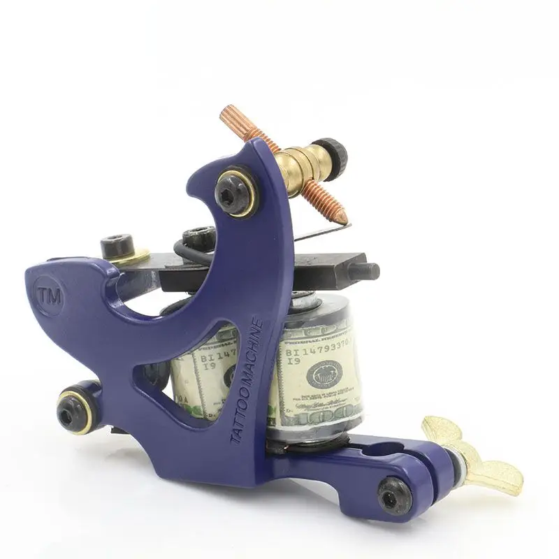 

New Coil Tattoo Machine 10 Wraps Professional Steel tattoo gun machine For Tattoo supplies Liner & Shader Free Shipping